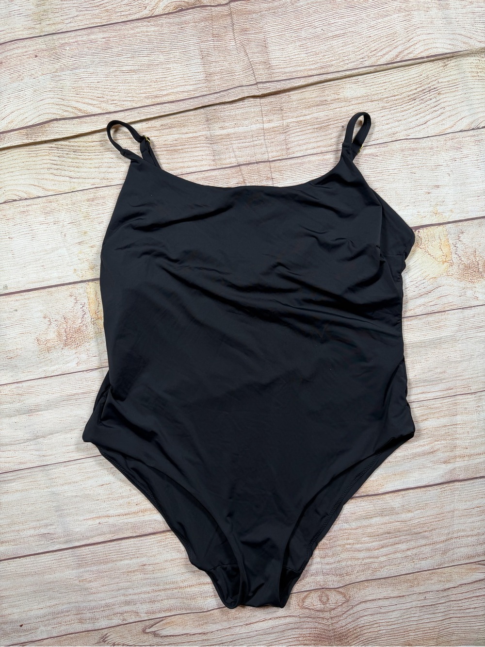 knix Classic Minimalist Black One-Piece Swimsuit with Adjustable Straps